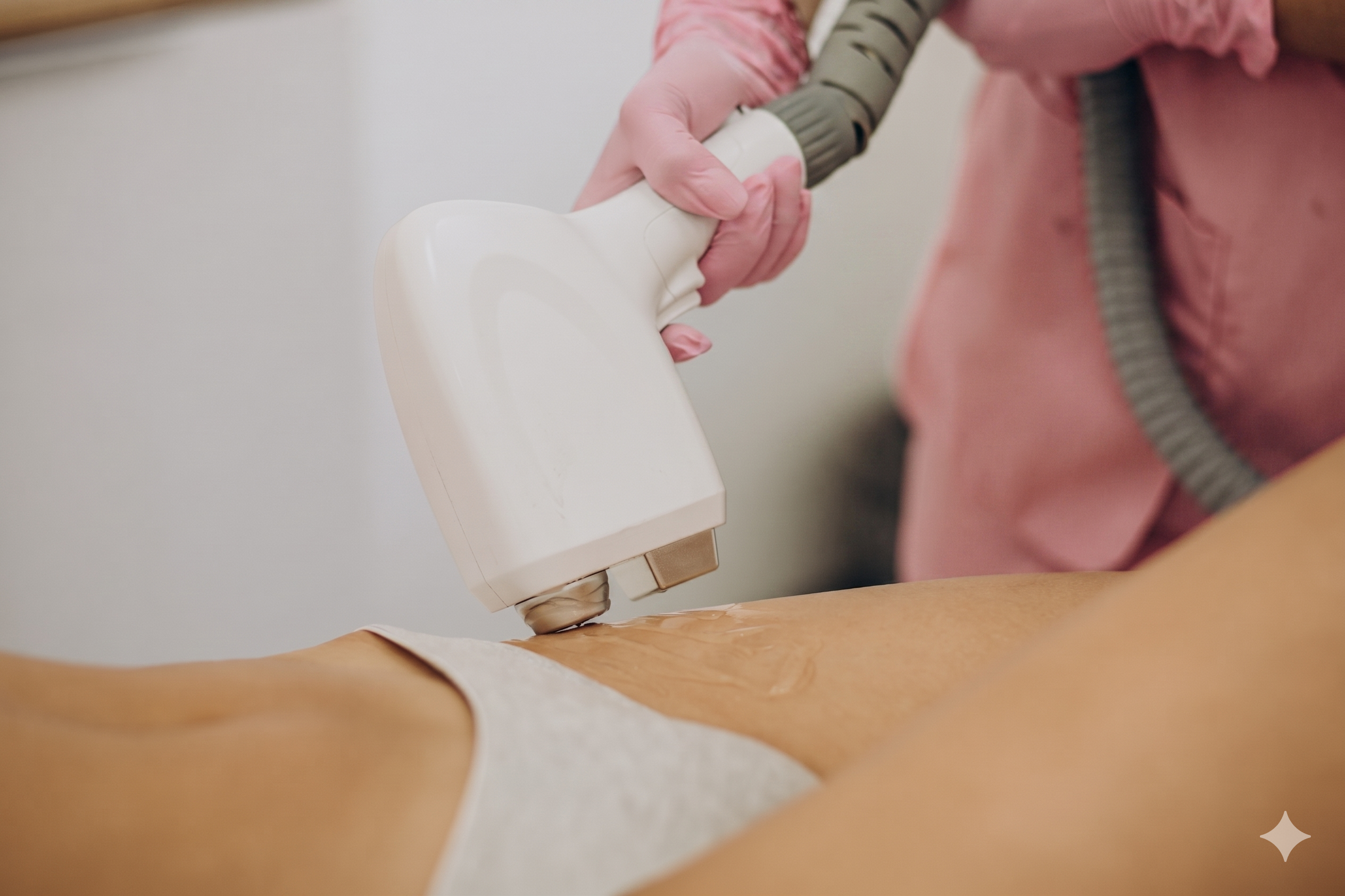 Close-up of smooth skin after bikini laser hair removal