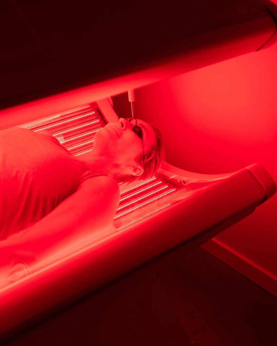 LED light therapy panel delivering red light treatment